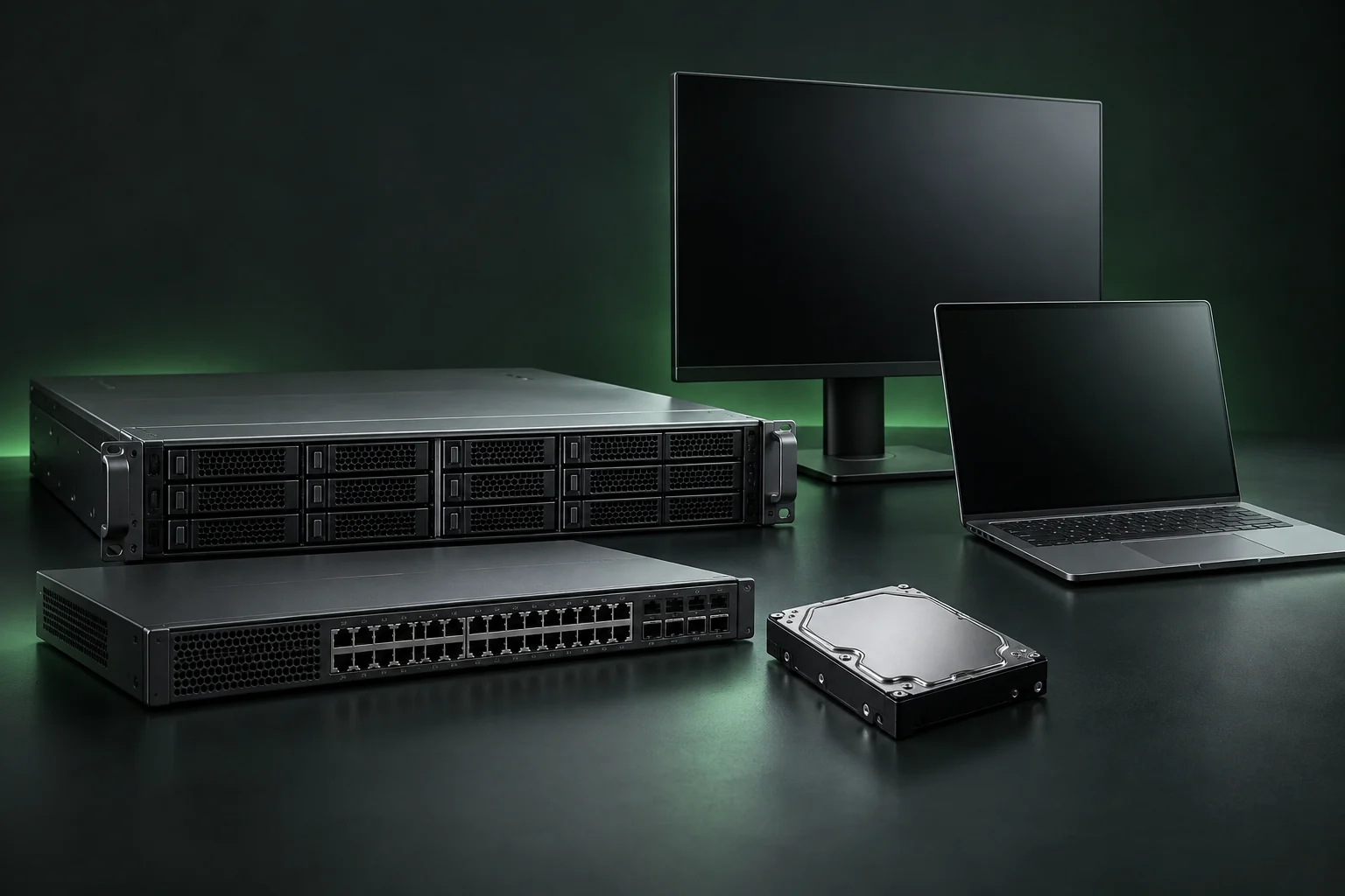 Illustrative Zusammenstellung von IT-Hardware